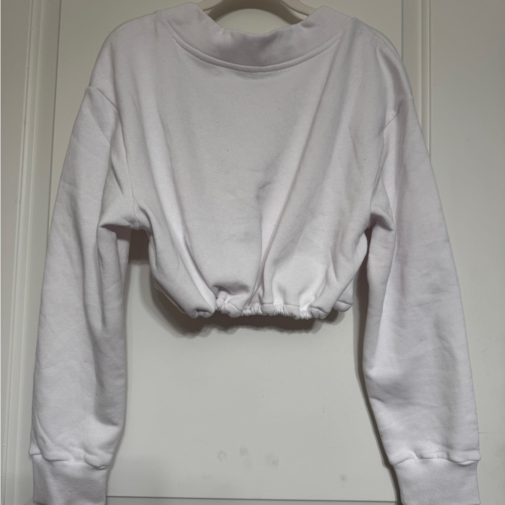 Seattle Seahawks White Cropped Sweatshirt medium - Picture 2 of 3